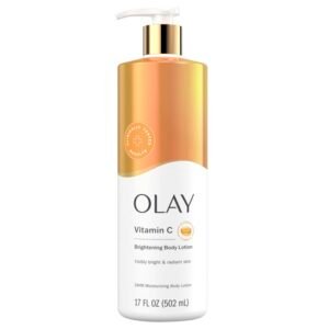 OLAY Brightening Body Lotion with Vitamin C and Vitamin B3 Complex for Radiant Skin.